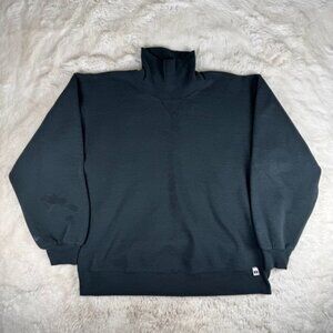 Russell Athletic Vintage 90s High Cotton Turtleneck Sweatshirt Black L Made USA